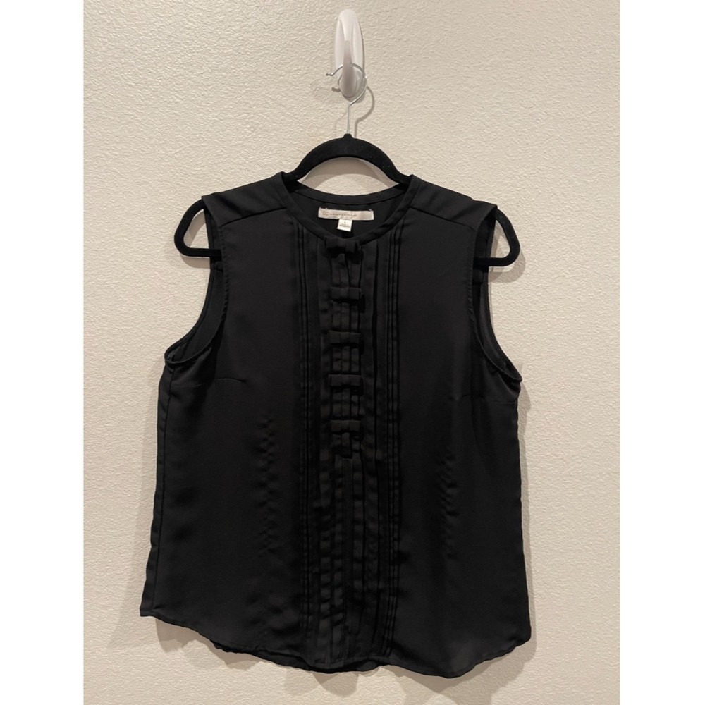 LC LAUREN CONRAD Black Bows Sleeveless Blouse